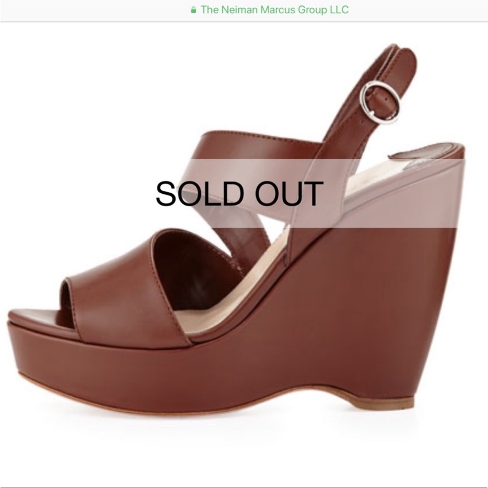 Prada Leather Wedge Sandals - Picture 2 of 11